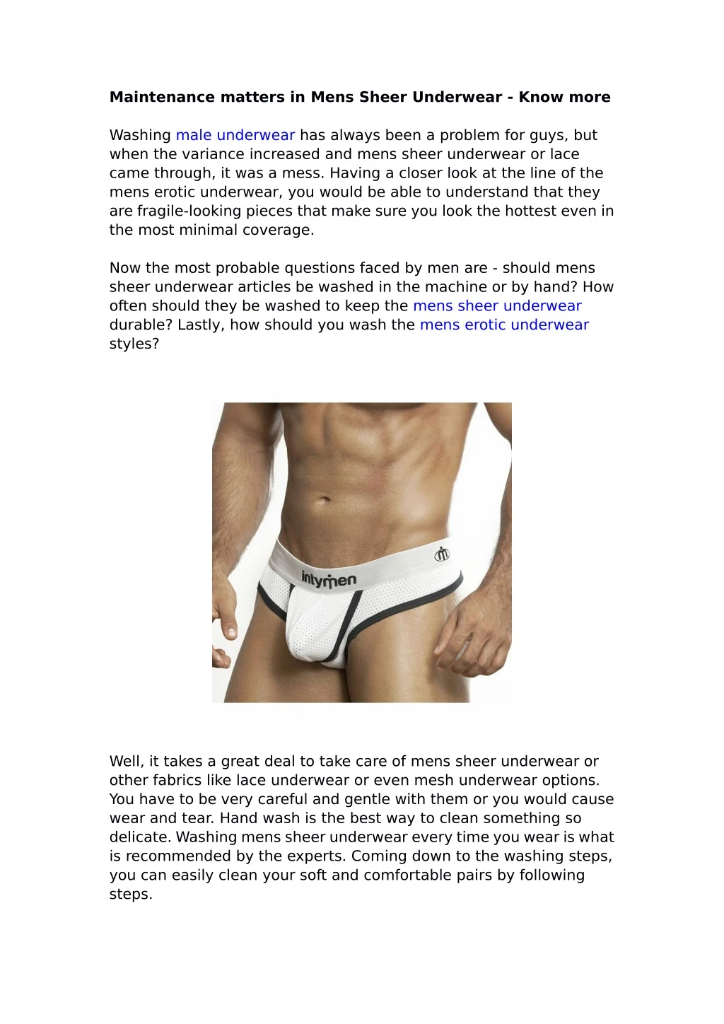 maintenance matters in mens sheer underwear know