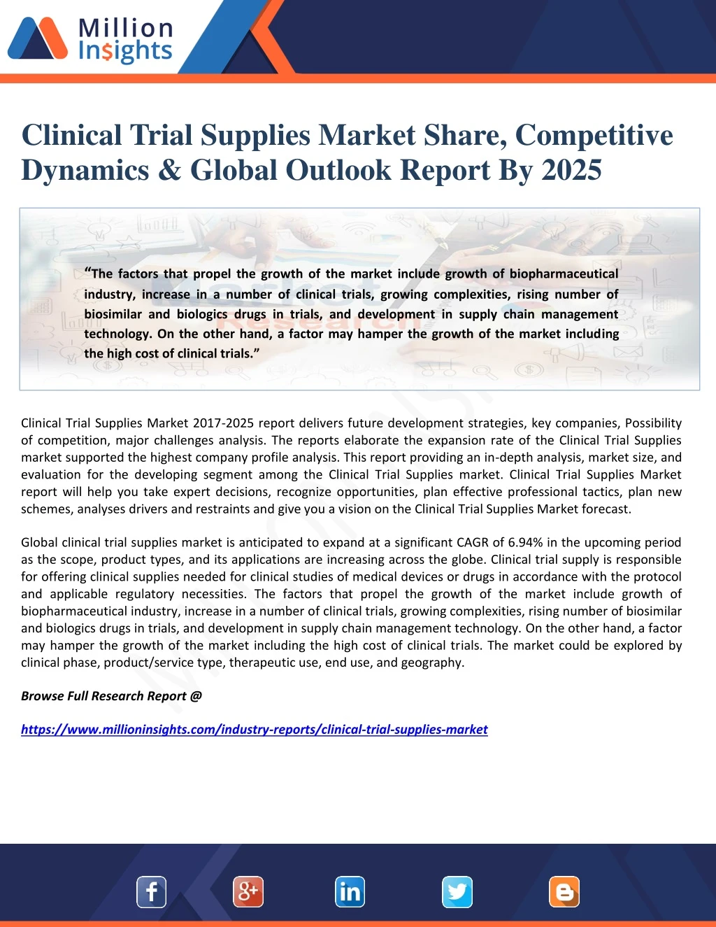clinical trial supplies market share competitive