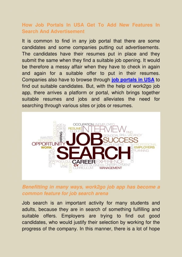 How Job Portals In USA Get To Add New Features In Search And Advertisement