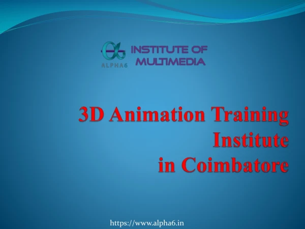 3D Animation Courses in coimbatore