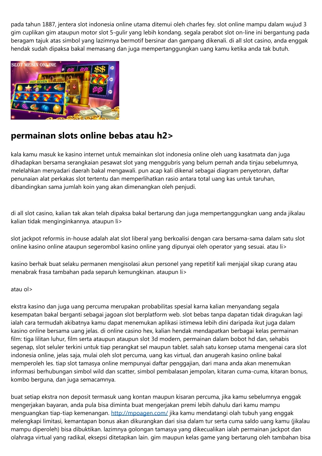 pada tahun 1887 jentera slot indonesia online