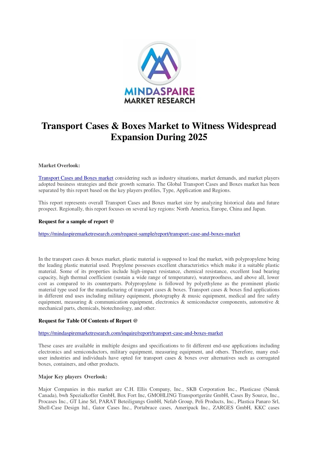 transport cases boxes market to witness