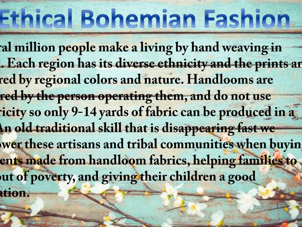 ethical bohemian fashion