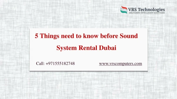 Sound System Rental - Hire Sound System Dubai - Audio Visual