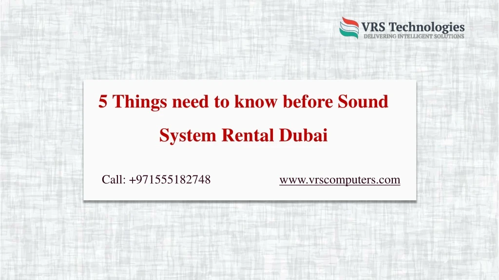 5 things need to know before sound system rental