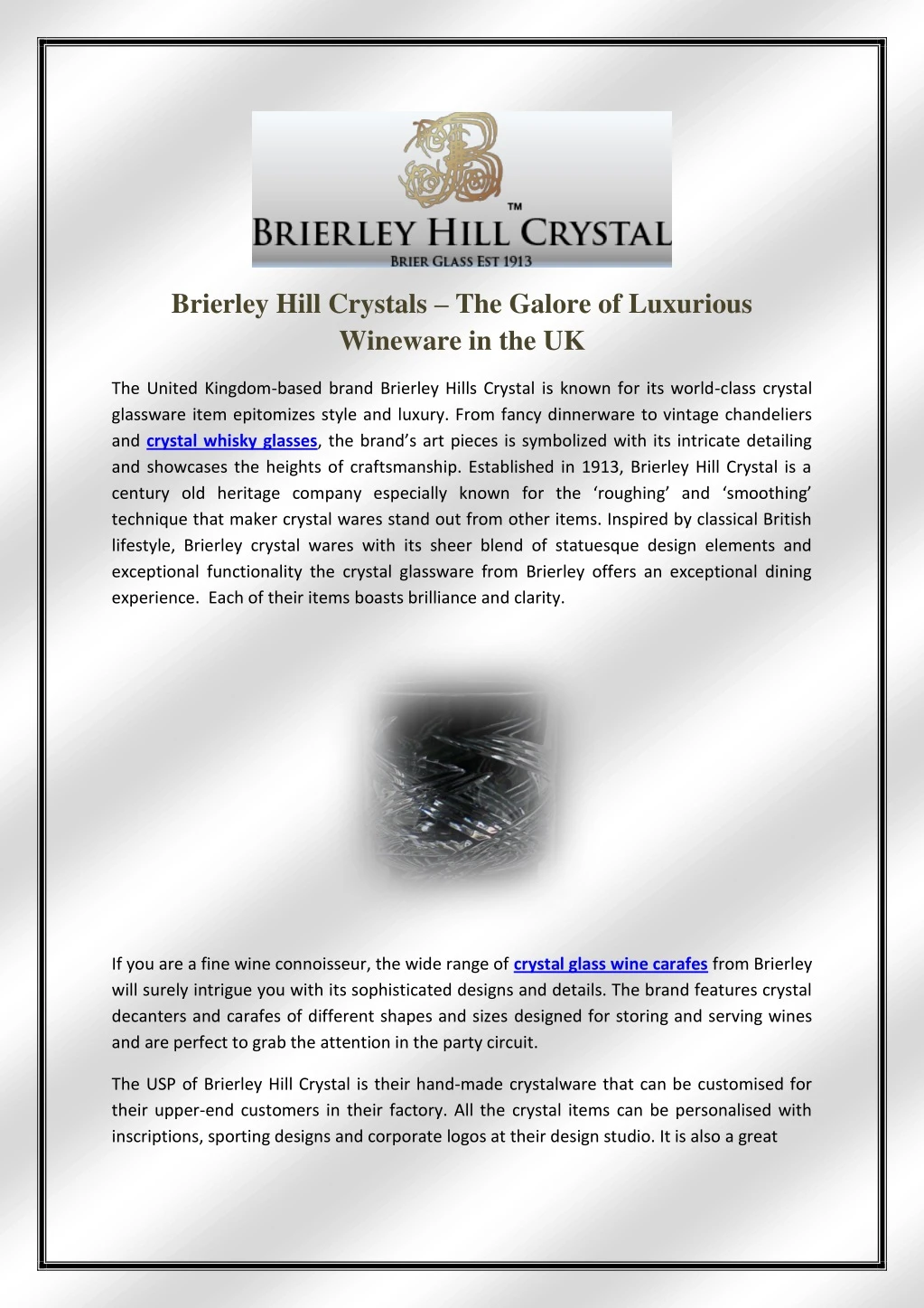 brierley hill crystals the galore of luxurious