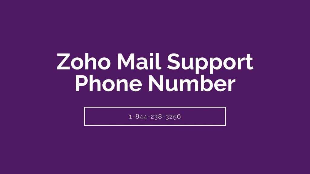 zoho mail support phone number