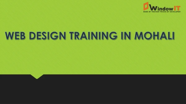 Web Design Training In Mohali