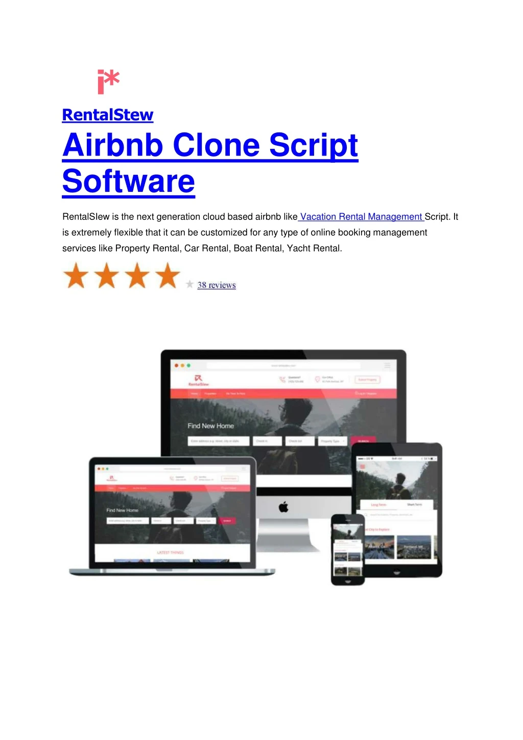 i rentalstew airbnb clone script software