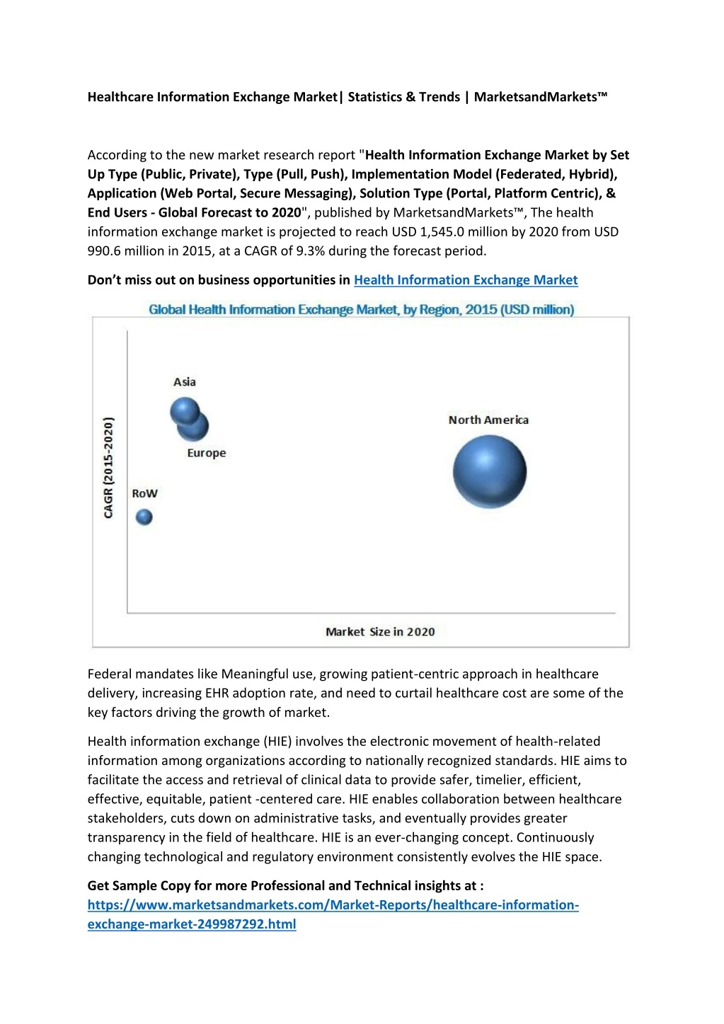 healthcare information exchange market statistics