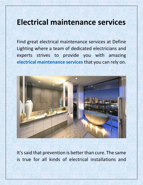 Electrical Maintenance Services - Definelighting