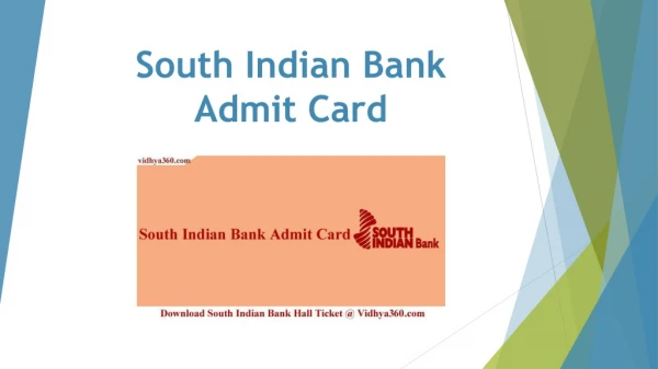 Download South Indian Bank Admit Card 2019 for 545 PO & Clerk Exam