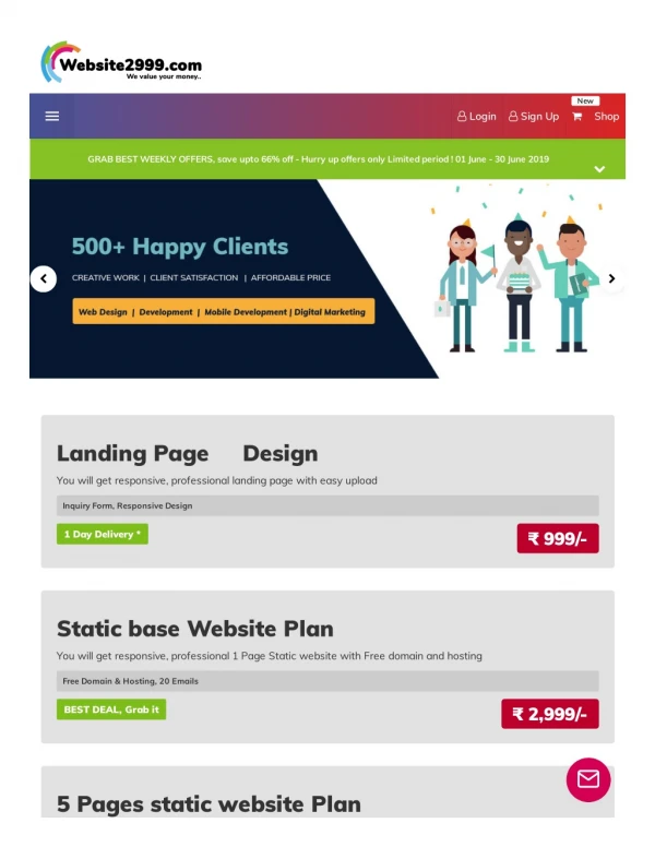 Cheap Website Design Company India, Website@Rs.2999, $79, Free Hosting