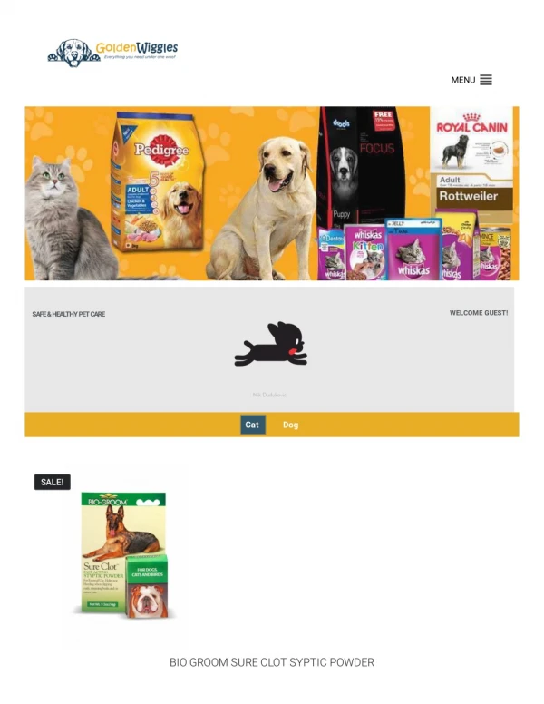 Buy Pets Foods , Supplies and Other Products Online at Golden Wiggles