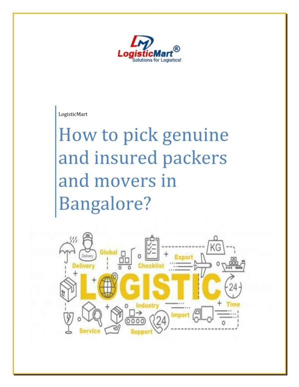 How to Pick Genuine and Insured Packers and Movers in Bangalore?