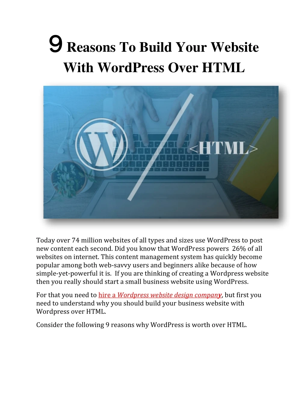9 9 reasons to build your website with wordpress