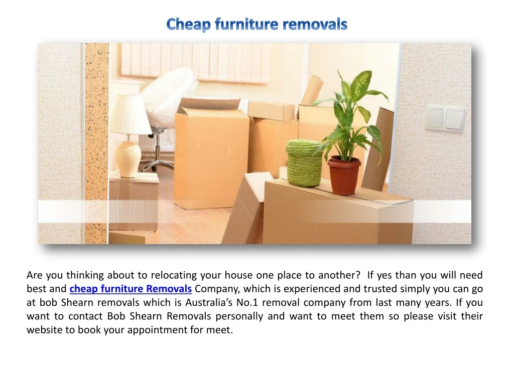 cheap furniture removals