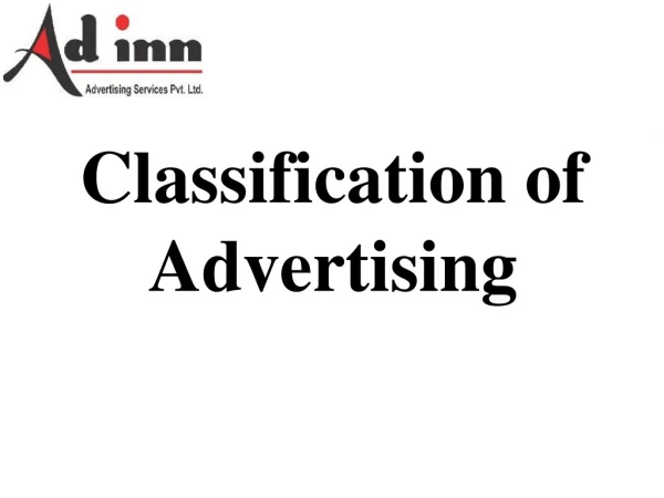 Classification of Advertising