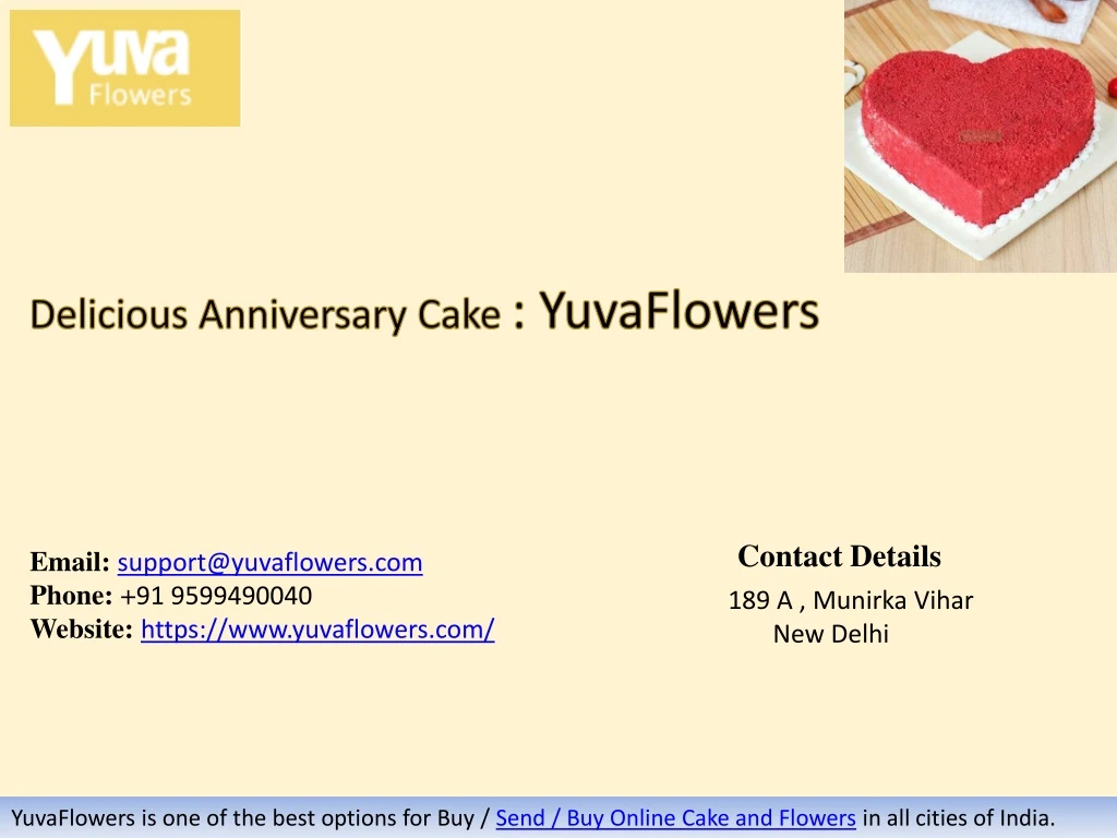 delicious anniversary cake yuvaflowers