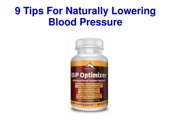 9 Tips For Naturally Lowering Blood Pressure