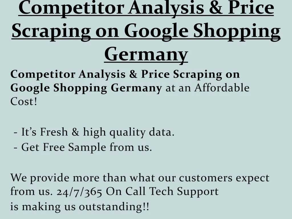 competitor analysis price scraping on google shopping germany