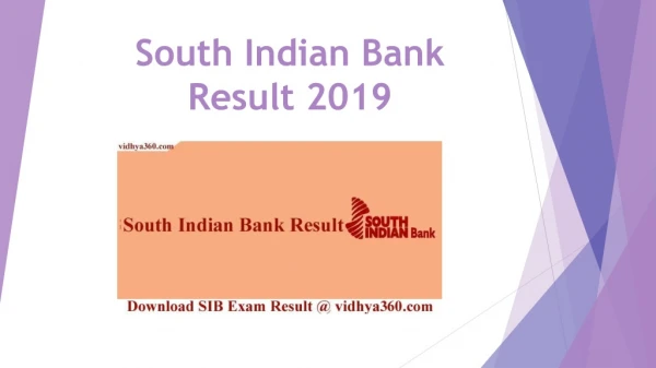 Check South Indian Bank Result for 545 PO & Clerk Examination at here