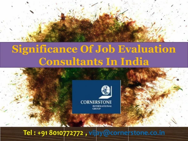 Significance Of Job Evaluation Consultants In India