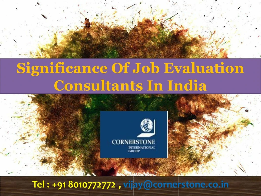 significance of job evaluation consultants