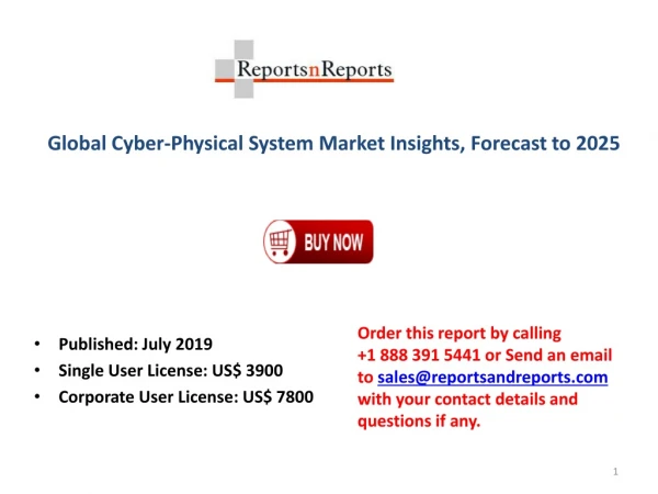 Cyber-Physical System Market Industry Size, Regional Outlook, Price Trend, Market Share and Forecast 2019-2025