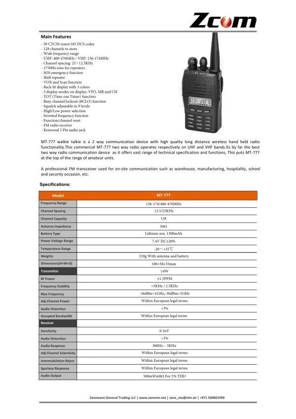 Zcom MT-777