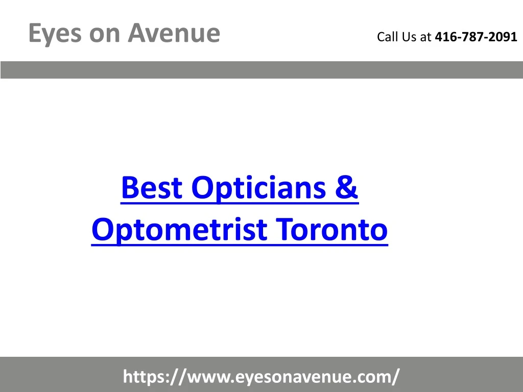 best opticians optometrist toronto