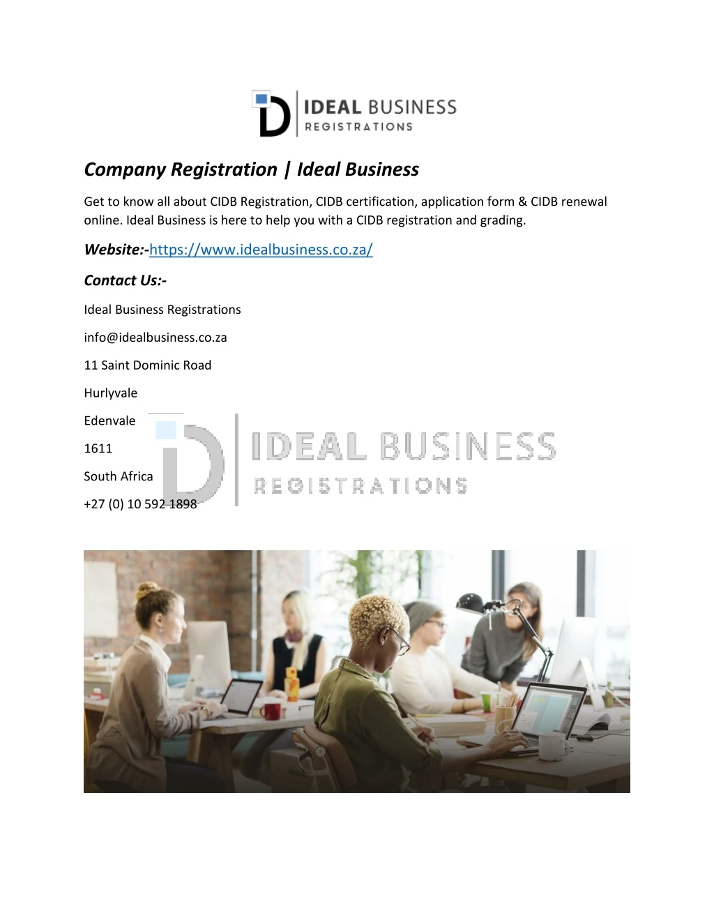 company registration ideal business
