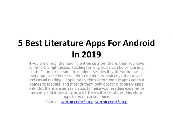 5 Best Literature Apps For Android In 2019