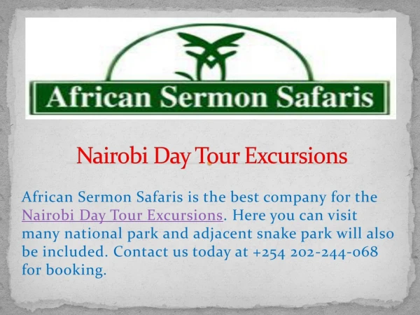 Nairobi Day Tour Excursions