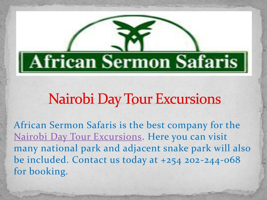 nairobi day tour excursions