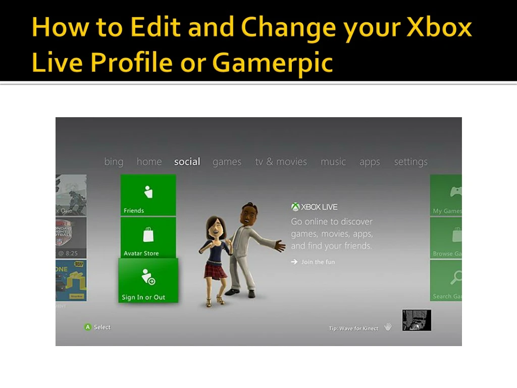 how to edit and change your xbox live profile or gamerpic