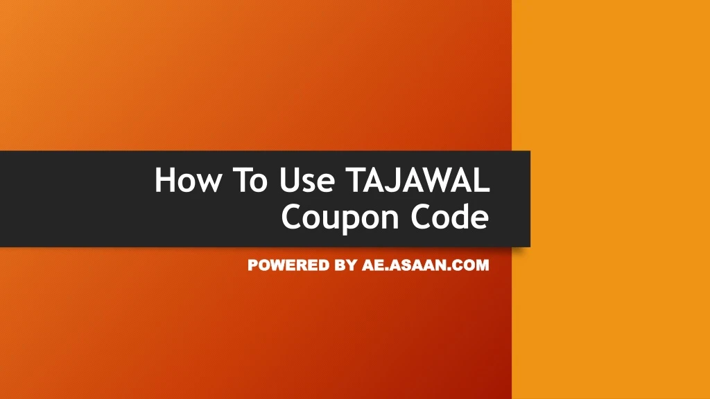 how to use tajawal coupon code