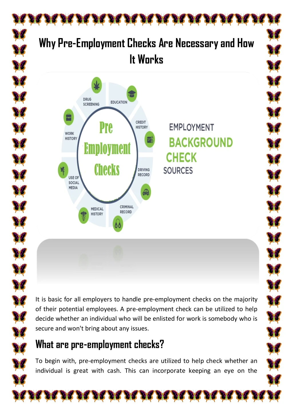 why pre employment checks are necessary