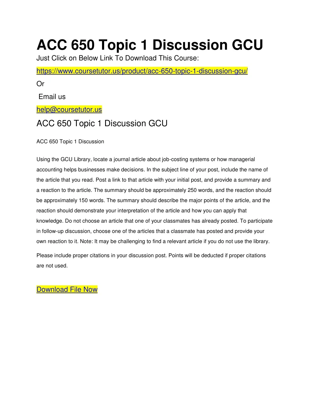 acc 650 topic 1 discussion gcu just click