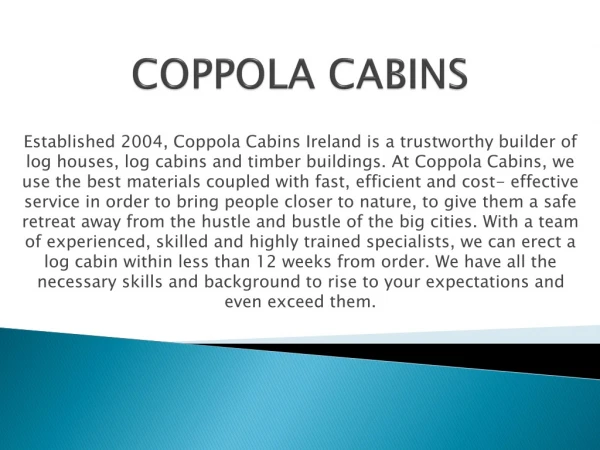 Log Cabins-Coppola Cabins