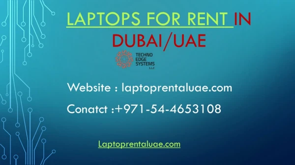 Laptops for rent in Dubai /UAE