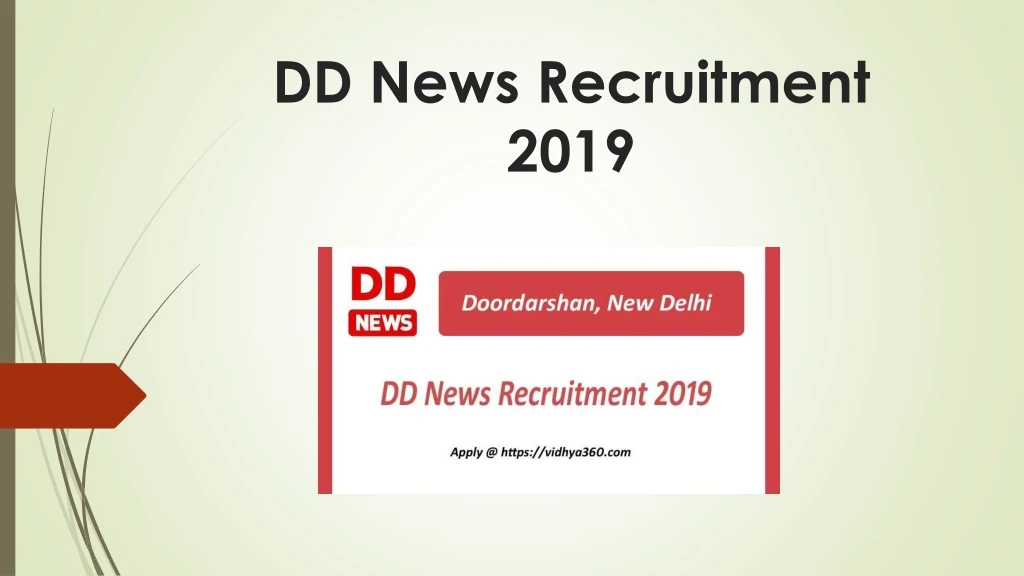 dd news recruitment 2019