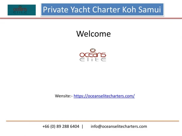 Private Yacht Charter Koh Samui