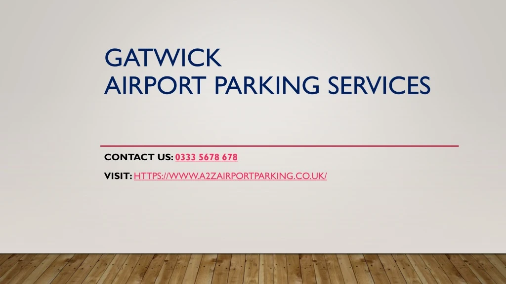gatwick airport parking services