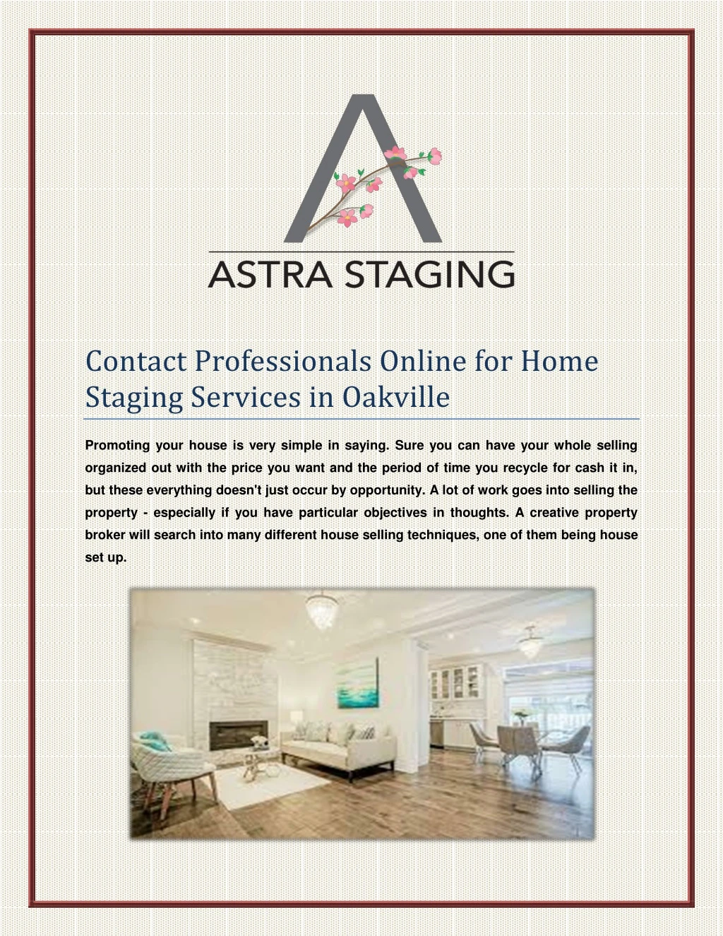 contact professionals online for home staging