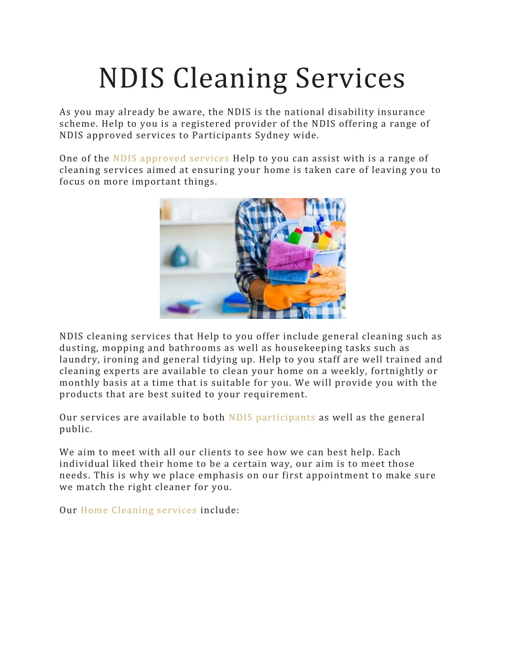 ndis cleaning services
