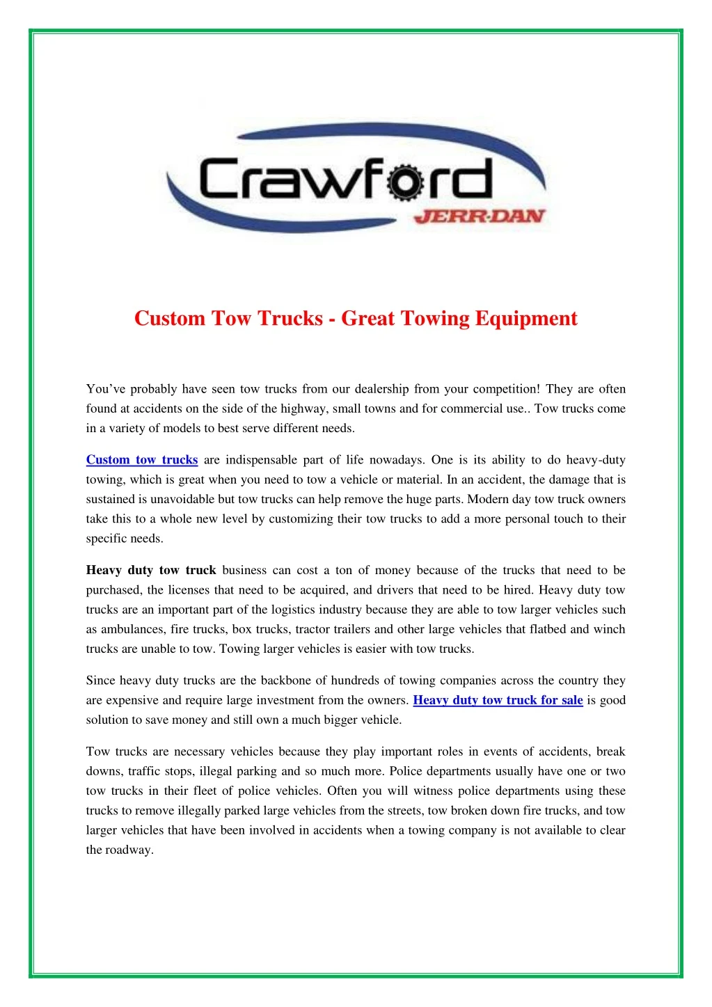 custom tow trucks great towing equipment