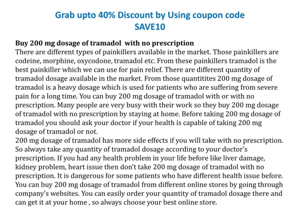 Buy 200 Mg Dosage of Tramadol - Tramadol 200mg | Ultrum Dosage