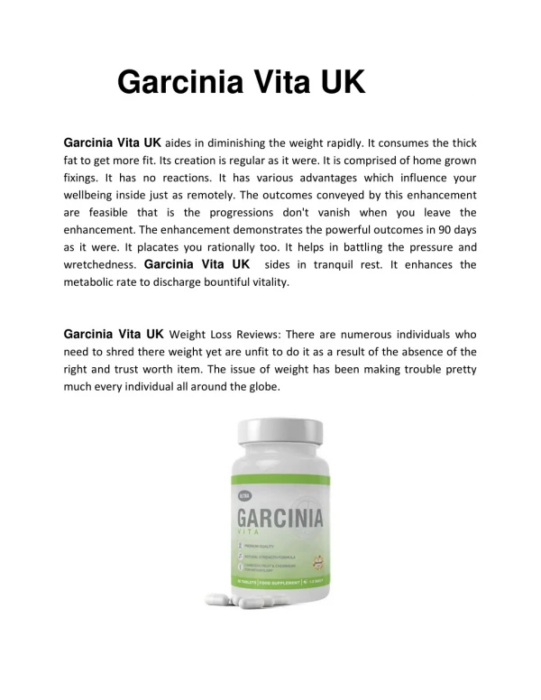 Garcinia Vita UK