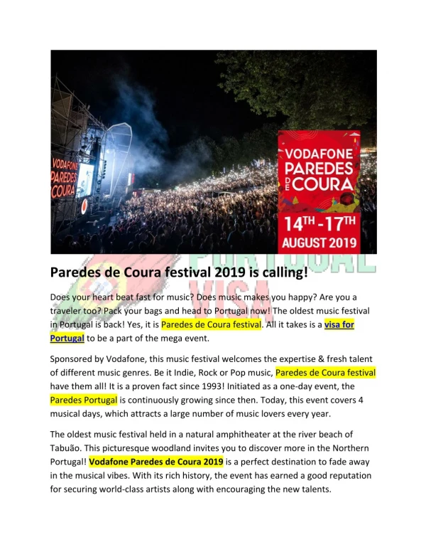 Paredes de Coura festival 2019 is calling!